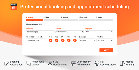 Bookly PRO v6.6 – Appointment Booking and Scheduling Software System