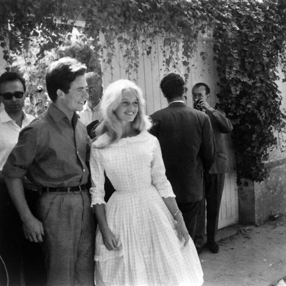 Brigitte Bardot en su boda con Jacques Charrier