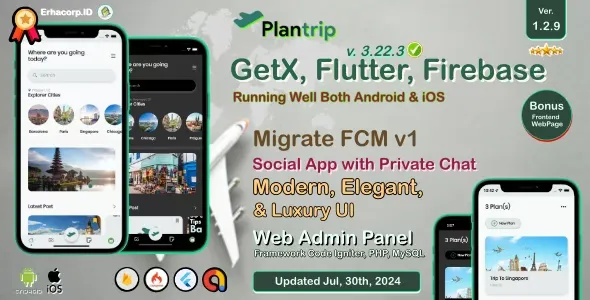 PlanTrip - Social Flutter Full App with Chat, Web Admin Panel, Google Admob v1.1.3