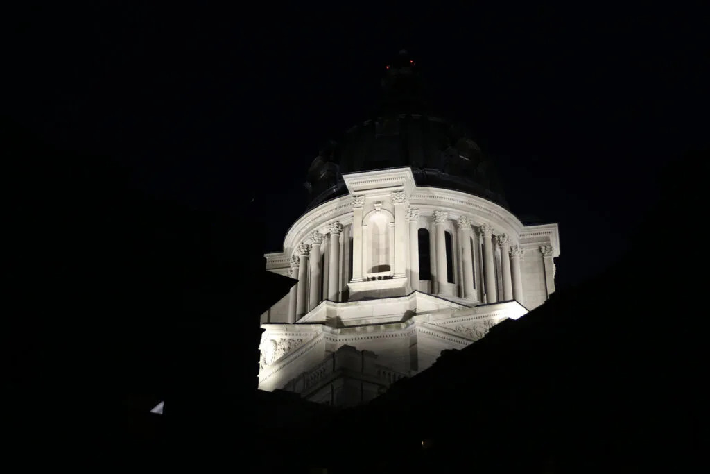 The South Dakota State Capitol at Pierre in December 2024. (Makenzie Huber/South Dakota Searchlight)
