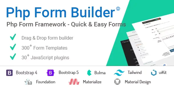 PHP Form Builder - Advanced HTML Forms Generator with Drag & Drop v6.1