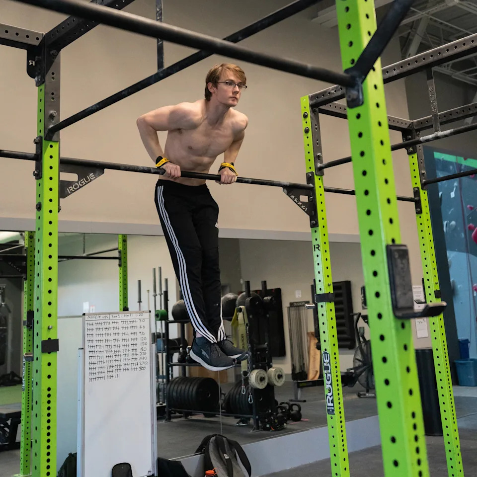 David Lloyd George, a former Palm Beach Day Academy student, trained for nine months to break a world record for muscle-ups.