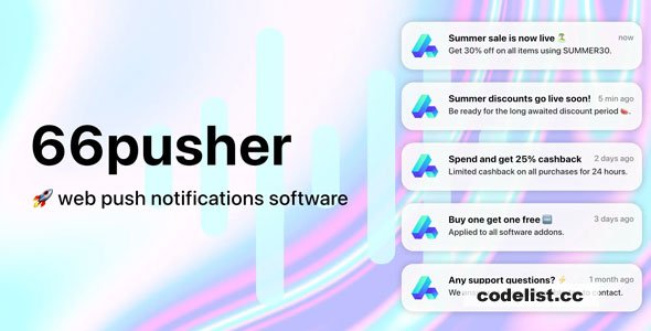 66pusher v2.0.0 - Web push notifications - nulled