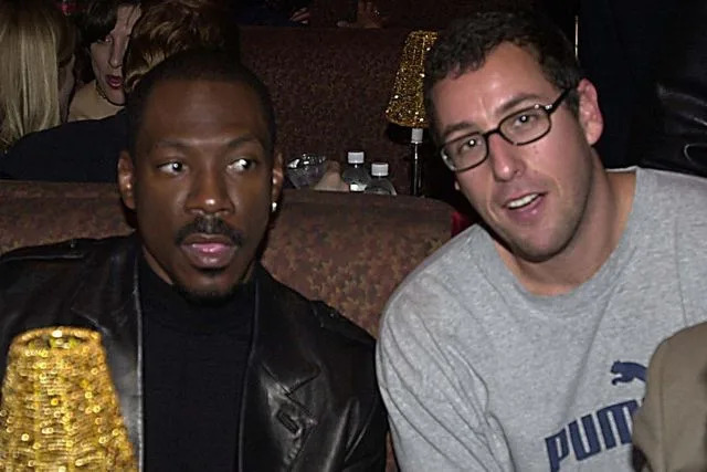 Jeff Kravitz/FilmMagic Eddie Murphy and Adam Sandler at the premiere of 'Down to Earth' in 2001