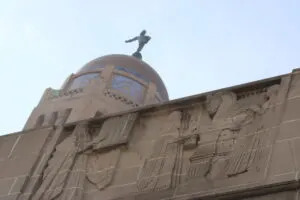  The Ten Commandments on the Nebraska State Capitol. April 17. 2025. (Juan Salinas II/Nebraska Examiner)