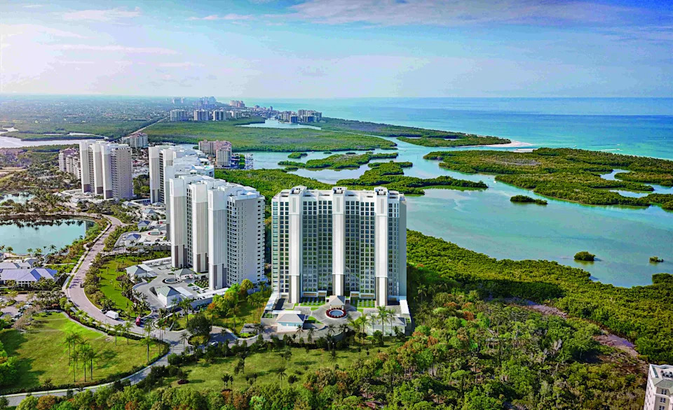 The towers at Kalea Bay, North Naples.