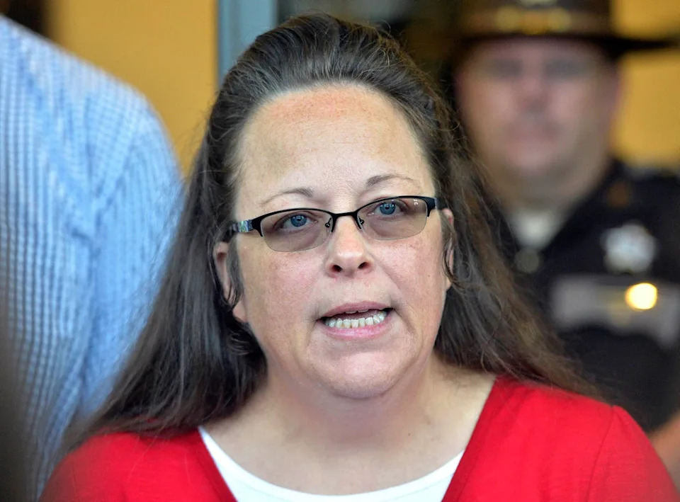 Former Kentucky clerk argues in appeal to Supreme Court that its 2015 same-sex marriage ruling was wrongly decided, as Republican states push to end gay marriage (Copyright 2017 The Associated Press. All rights reserved.)