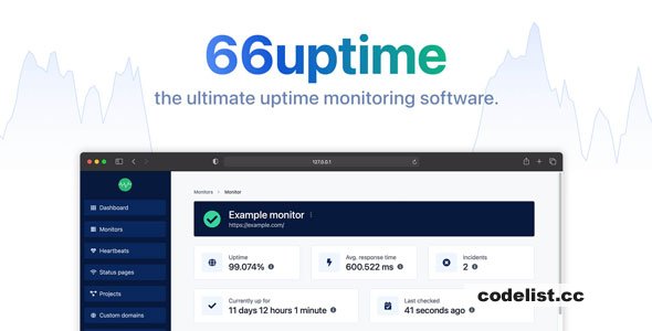 66Uptime v40.0.0 - Uptime & Cronjob Monitoring tool - nulled