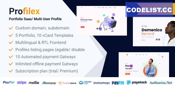 Profilex v2.3 - Portfolio Builder SAAS / Multi-User Profile (Multitenancy) - nulled