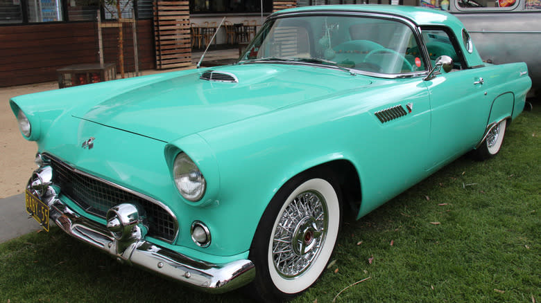 The 1955 Ford Thunderbird Roadster was among the cars featuring the Ford Y-Block V8 engine