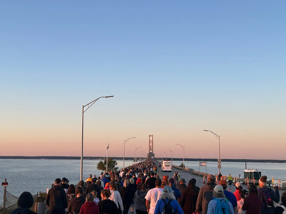 Thousands of people took part in the Mackinac Bridge Walk on Monday, Sept. 2, 2024.