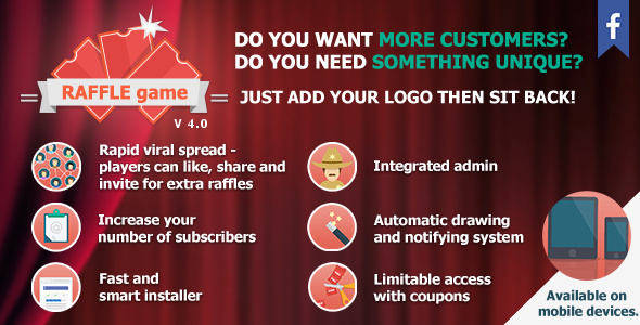 RAFFLE game v4.7.2 - Promotional Facebook application - nulled RAFFLE game v4.7.2 - Promotional Facebook application - nulled