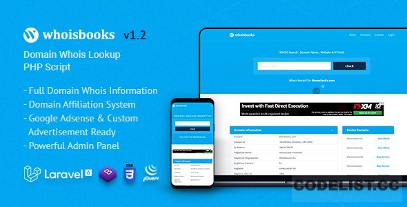 WhoisBooks v1.2 - Domain Whois Lookup PHP Script WhoisBooks v1.2 - Domain Whois Lookup PHP Script