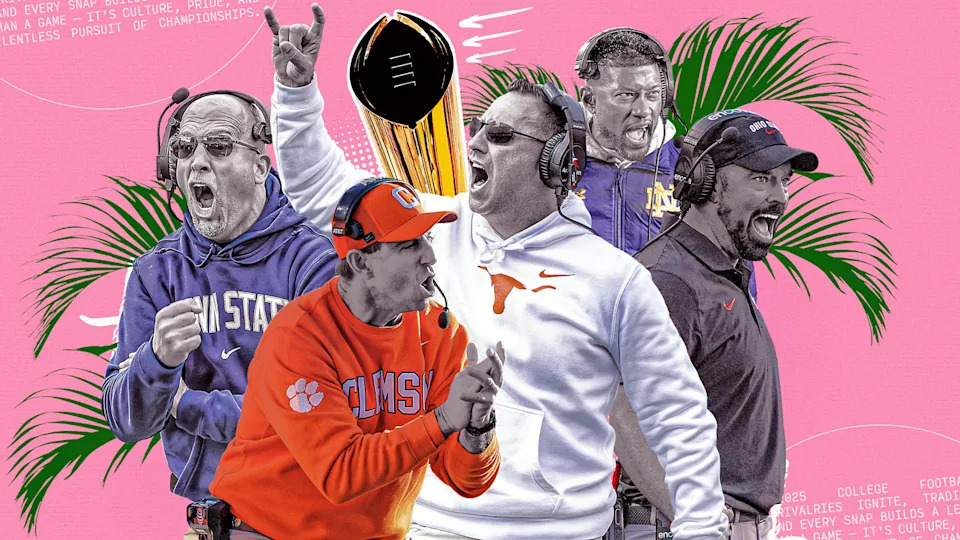 Which college football powerhouse will be hoisting the trophy in Miami in January? (Bruno Rouby/Yahoo Sports)