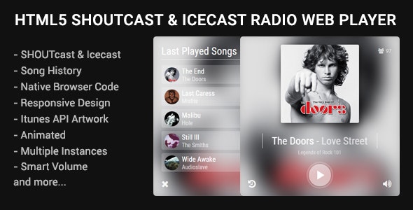 HTML5 Shoutcast & Icecast Radio Web Player v1.2 HTML5 Shoutcast & Icecast Radio Web Player v1.2