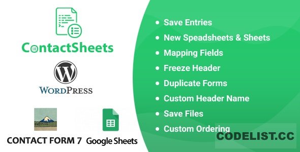 ContactSheets v1.7 - Contact Form 7 Google Spreadsheet Addon