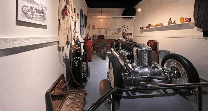 The 1928 Miller Special garage setup—showcasing early supercharging technology that proved forced induction could deliver reliable power, paving the way for today's turbocharged family cars