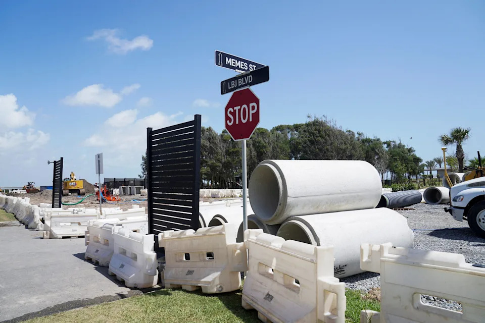 A view shows signs of Memes St. and LBJ Blvd, the streets that will be closed to thru traffic, after it was approved during a June 23 public meeting.