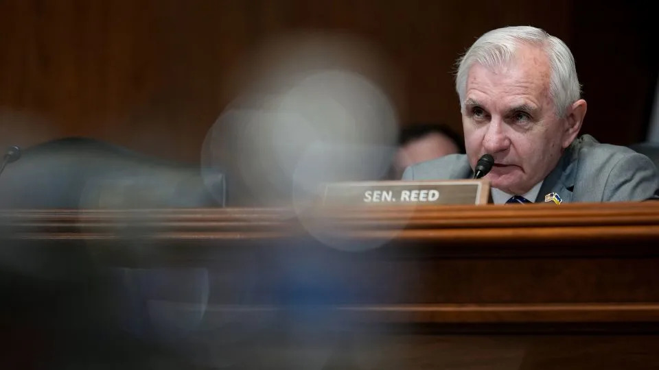 Sen. Jack Reed, a Democrat from Rhode Island, during a hearing in Washington, DC, US, on June 25, 2025. - Eric Lee/Bloomberg/Getty Images