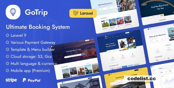 GoTrip v1.6.1 - Laravel Booking System