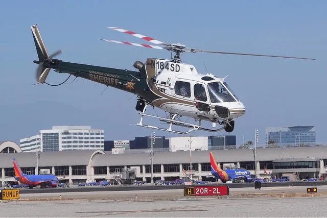 Jeff Gritchen/Digital First Media/Orange County Register via Getty Images Orange County Sheriff's Department helicopter