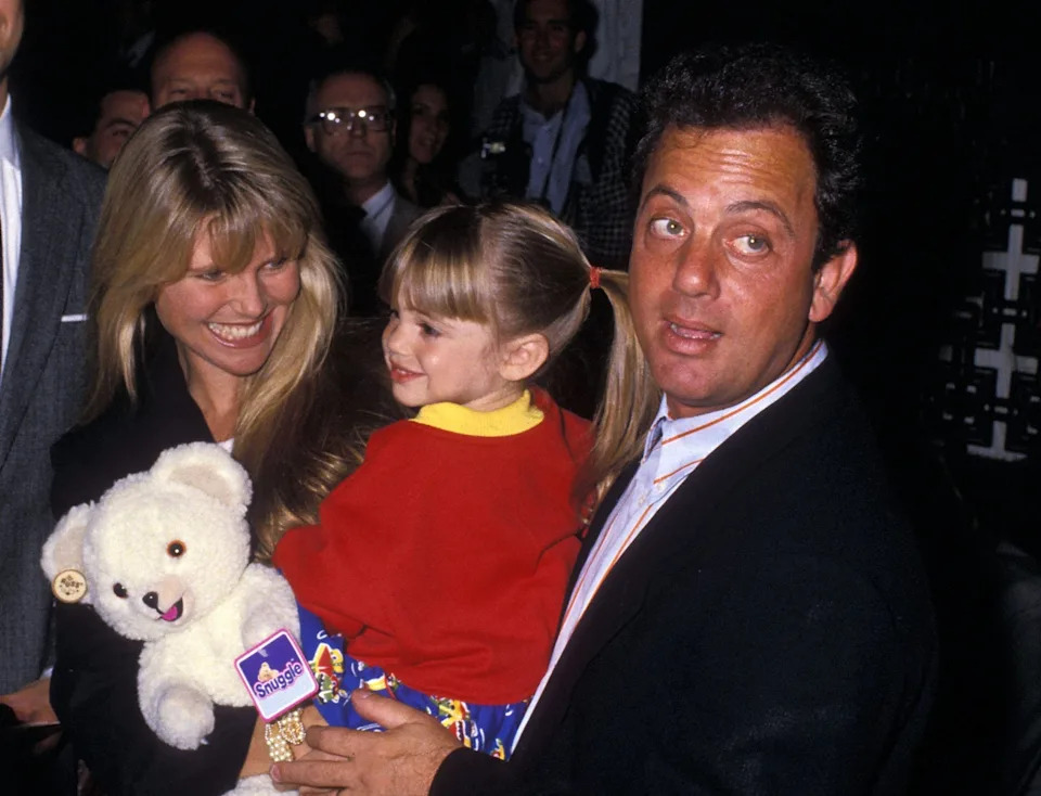 Christie Brinkley and Billy Joel pictured with young daughter Alexa Joel in 1988.