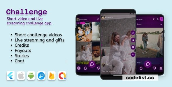 Challenge v1.1.8 - (IOS and Android) - Videos, Livestreaming with 2 participants, Audio room (9 broadcasters)