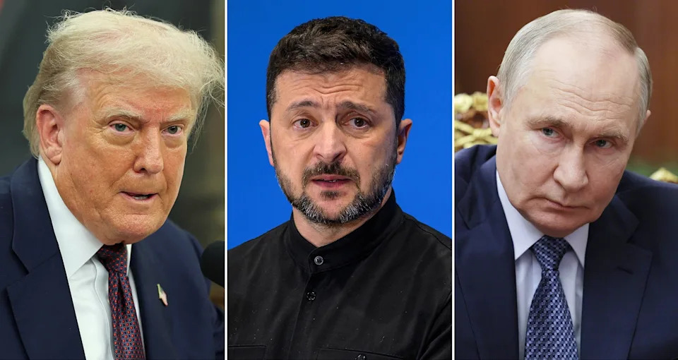 Reuters/Getty Images/AP - PHOTO: President Donald Trump in Washington, Aug. 6, 2025, Ukrainian President Volodymyr Zelensky in Rome, July 10, 2025 and Russian President Vladimir Putin in Moscow, Aug. 5, 2025.