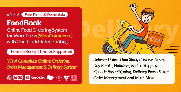 FoodBook - Online Food Ordering & Delivery for WordPress with Restaurant Management System v4.7.1