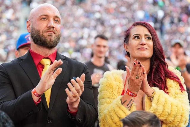 Georgiana Dallas/WWE via Getty Nick Hogan and his wife Tana Lea attend SummerSlam at the MetLife Stadium in New Jersey on Aug. 2, 2025