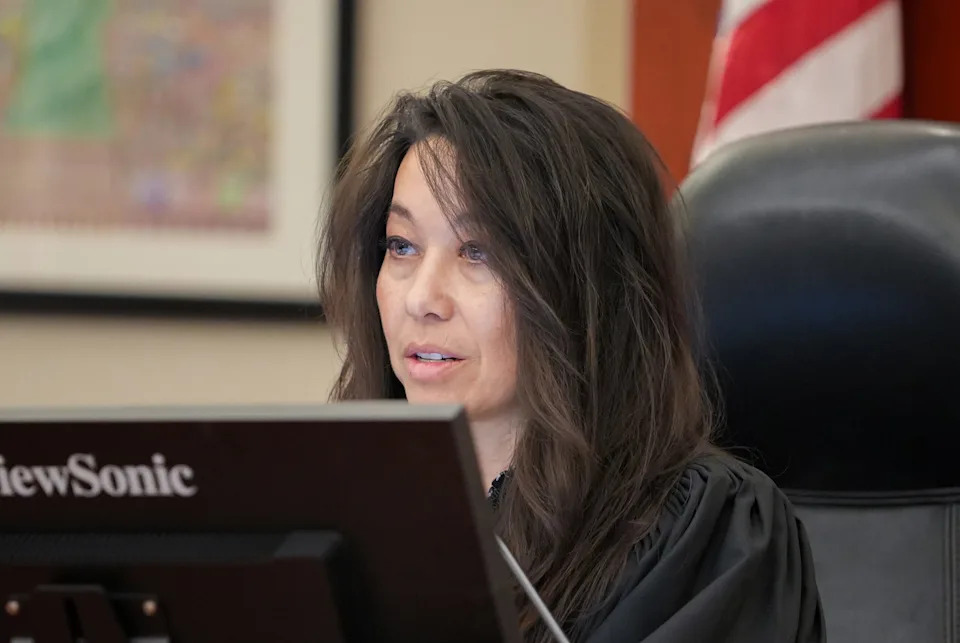  Judge Dianna M. Gibson makes remarks during an injunction hearing in 3rd District Court in Salt Lake City on Wednesday, Sept. 11, 2024, challenging the inclusion of Constitutional Amendment D on the general election ballot. (Pool photo by Chris Samuels/The Salt Lake Tribune)