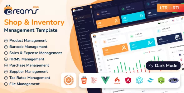 DreamsPOS - POS & Inventory Management Admin Dashboard Template v2.0.6