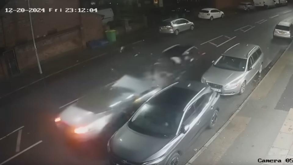 Watch: Stolen Jaguar Hits Unmarked Police Car Head On