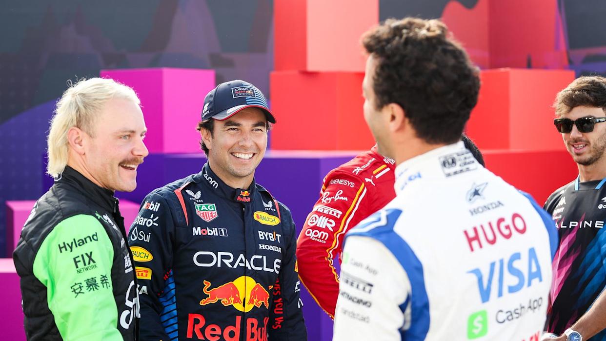 formula 1 testing in bahrain drivers photocall