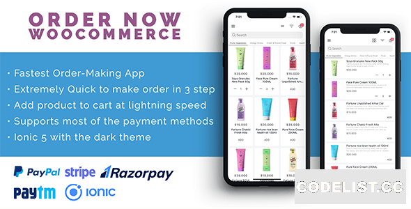Order Now v1.0 - Mobile app for WooCommerce ionic 5 Order Now v1.0 - Mobile app for WooCommerce ionic 5
