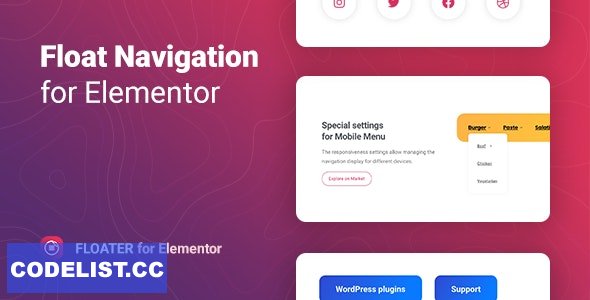 Floater v1.0.5 - Sticky Navigation Menu for Elementor