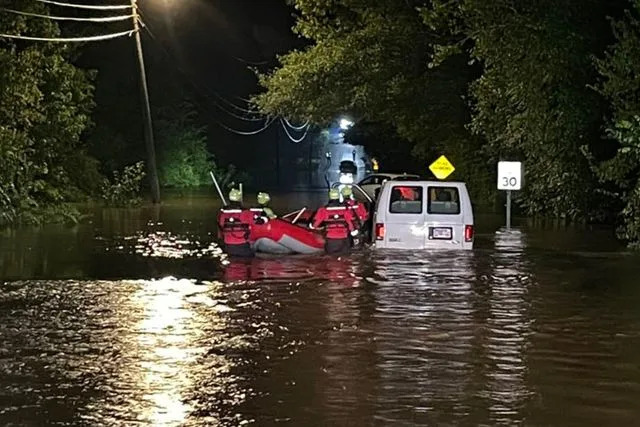 Chattanooga Fire Department/Facebook Flooding in Chattanooga, Tenn.