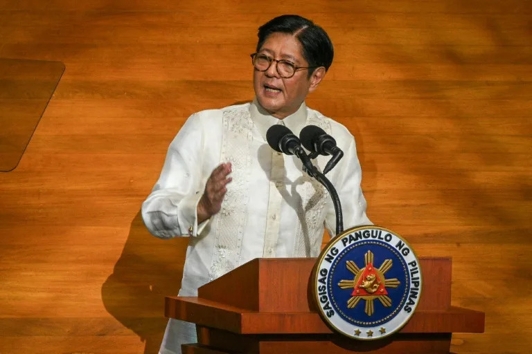 Philippine President Ferdinand Marcos leaned heavily into domestic issues at his third state of the nation address (Ted ALJIBE)