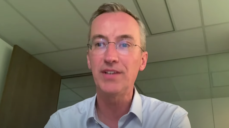 Pierre Edouard Stérin, lors de son intervention à la  conférence organisée par l’Institut du Bon Pasteur le 11 juin 2025 à Paris.