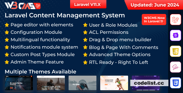 W3CMS-Laravel v2.1 - Content Management System