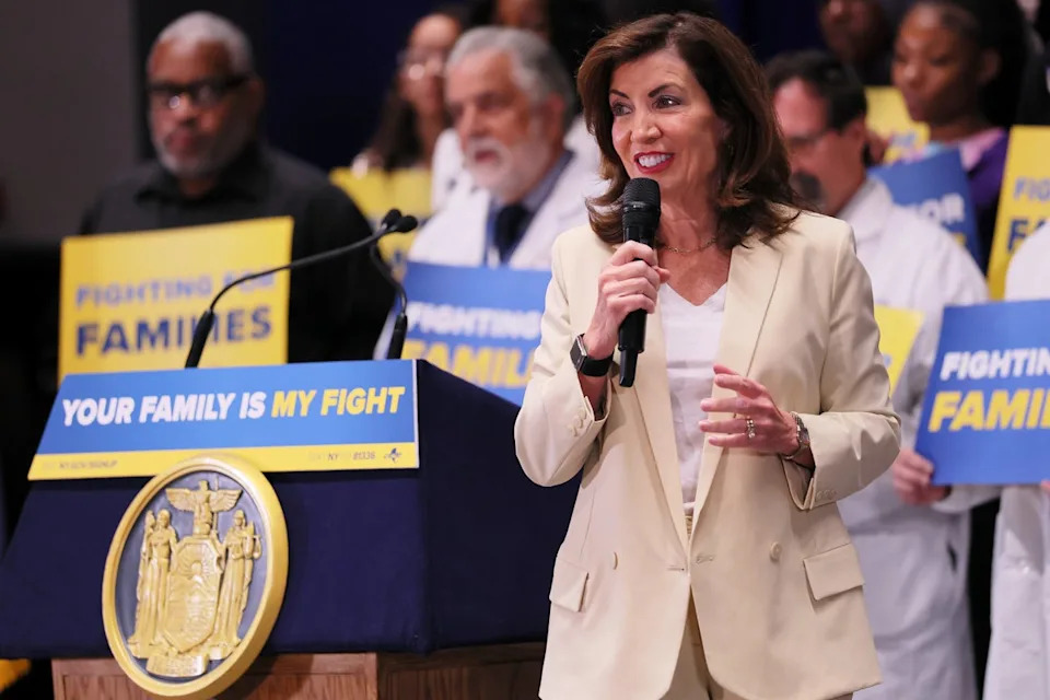 New York Governor Kathy Hochul is also open to Newsom's approach to redistricting but the process would be different in her state (Getty Images)