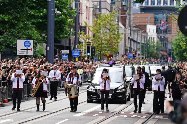 Jacob King/PA Images via Getty The funeral cortege for Ozzy Osbourne in July 2025