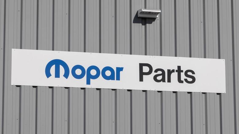 Mopar Parts signage at a warehouse