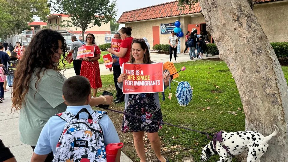 Some parents miss drop-off in Los Angeles as immigration fears dampen excitement of first day of school
