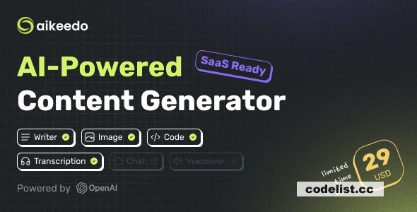 Aikeedo v1.0 - AI Powered Content Platform - SaaS Ready