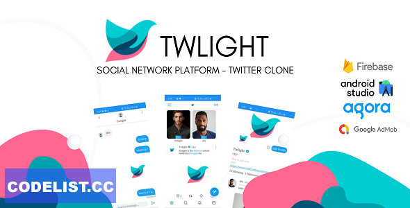 Twlight social network app v1.0 - Twitter clone - android studio & firebase
