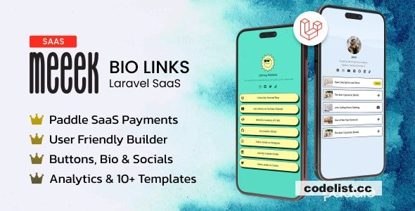 Meeek v1.3.0 - Bio Links SaaS (Laravel)