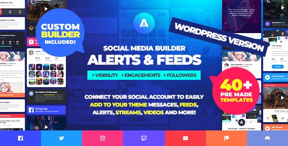 Asgard v1.1.3 - Social Media Alerts & Feeds WordPress Builder - Facebook, Instagram, Twitch and more! 