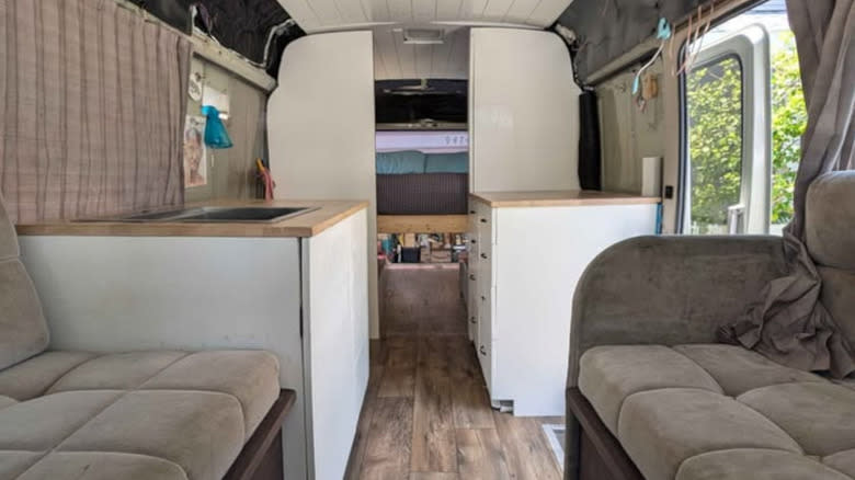 Interior of the van