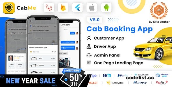CabME v5.0 - Flutter Complete Taxi app - Taxi Booking Solution